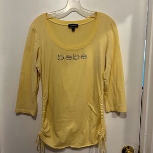Iconic Bebe rhinestone logo shirt - L